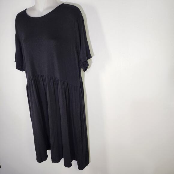 Pretty Little Thing Womens Mini Dress US 18 Short Sleeve Fit and Flare Black - Picture 5 of 9